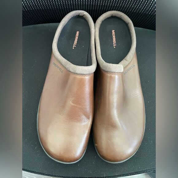 Merrell Men’s Encore Rexton AC Brown Leather Clogs Sz 15 - Picture 2 of 8